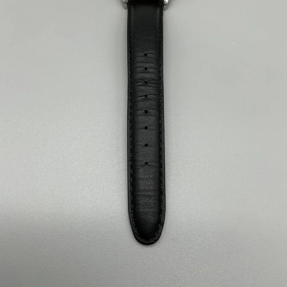 Timex Indiglo Mens Watch 35mm White Dial Black Leather Date New Battery